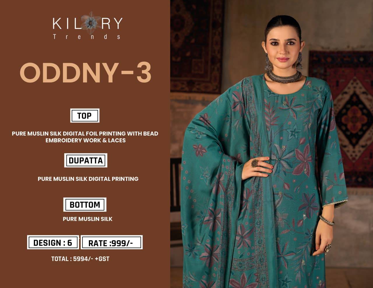 Kilory Oddny Vol 3 Dress materials wholesale in Surat